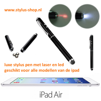 Stylus pen 3 in 1 zwart