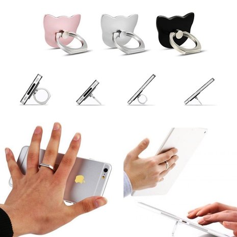 Smartphone Ring Houder/Stand zwart